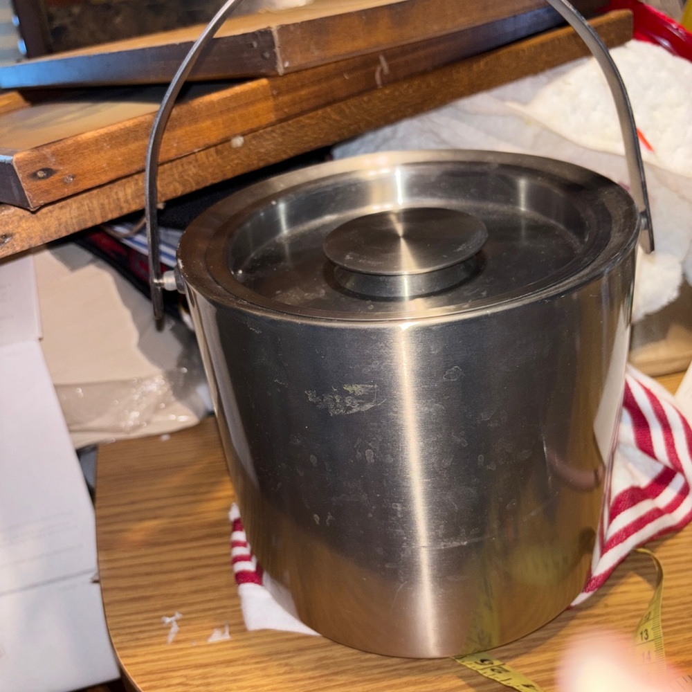 Food Network Silver Ice Bucket with Handle